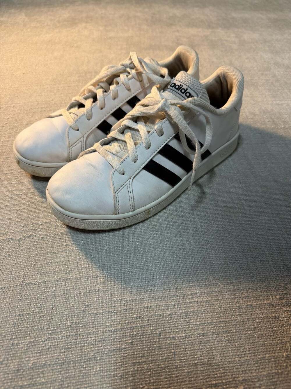 Adidas Grand Court K White and Black Sneakers